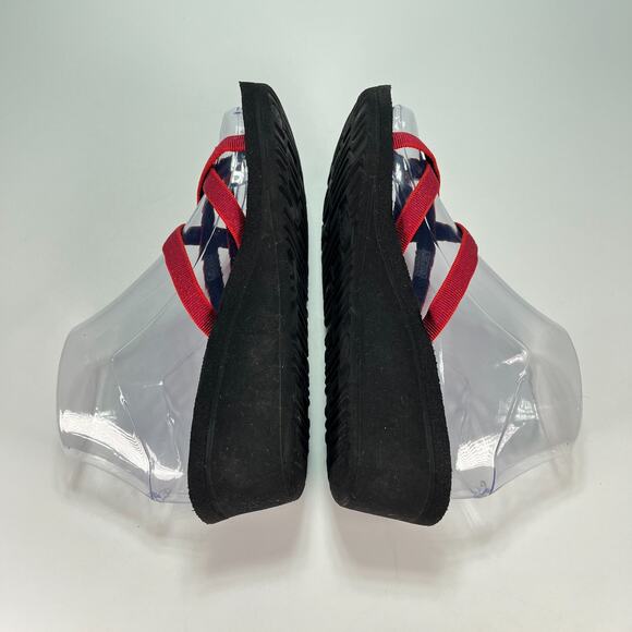 Teva Mush Mandalyn Wedge 2 Red Black Comfort Slip On Thong Sandal Women's Size 7 - Picture 7 of 10